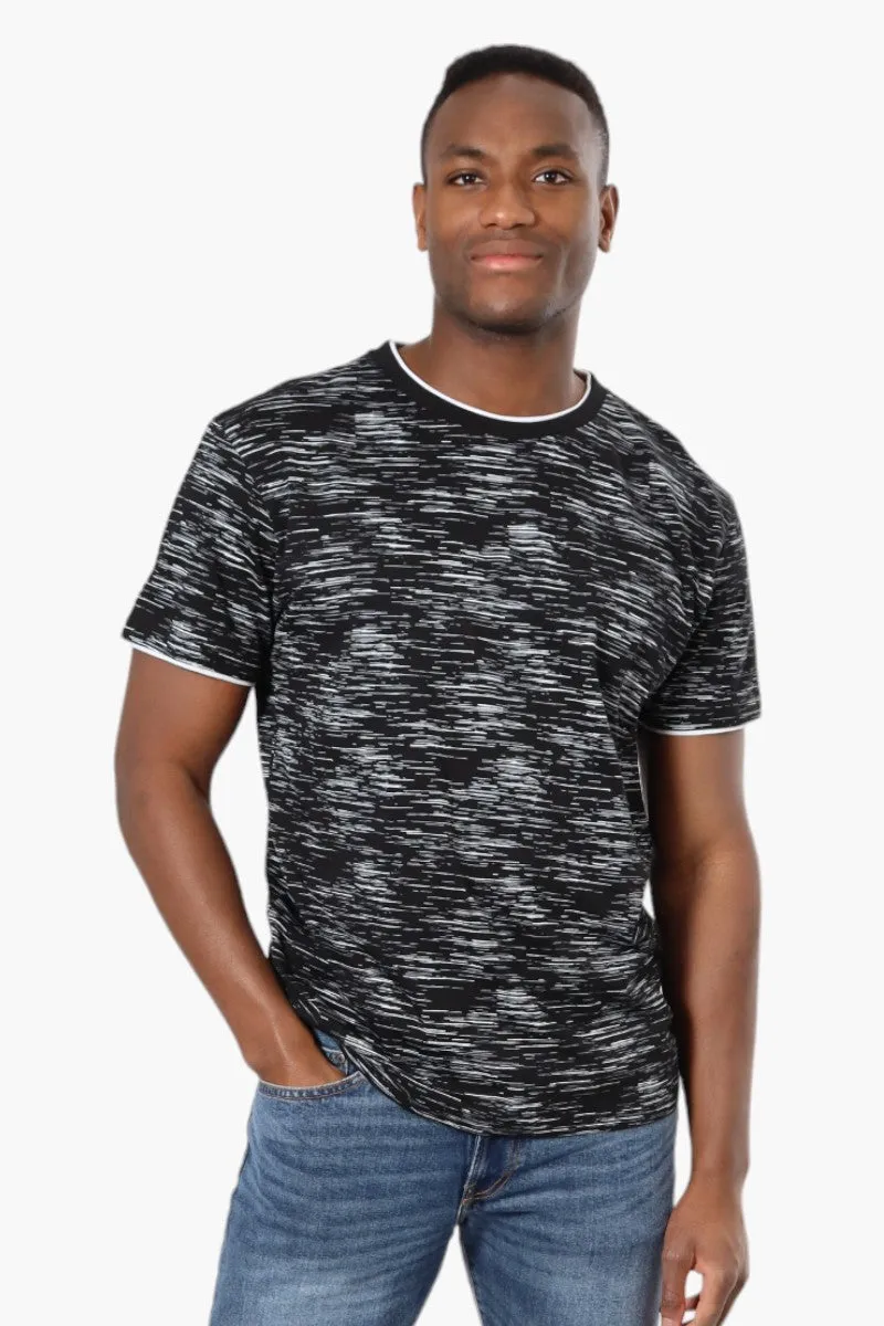 Urbanology Patterned Crewneck Tee - Black