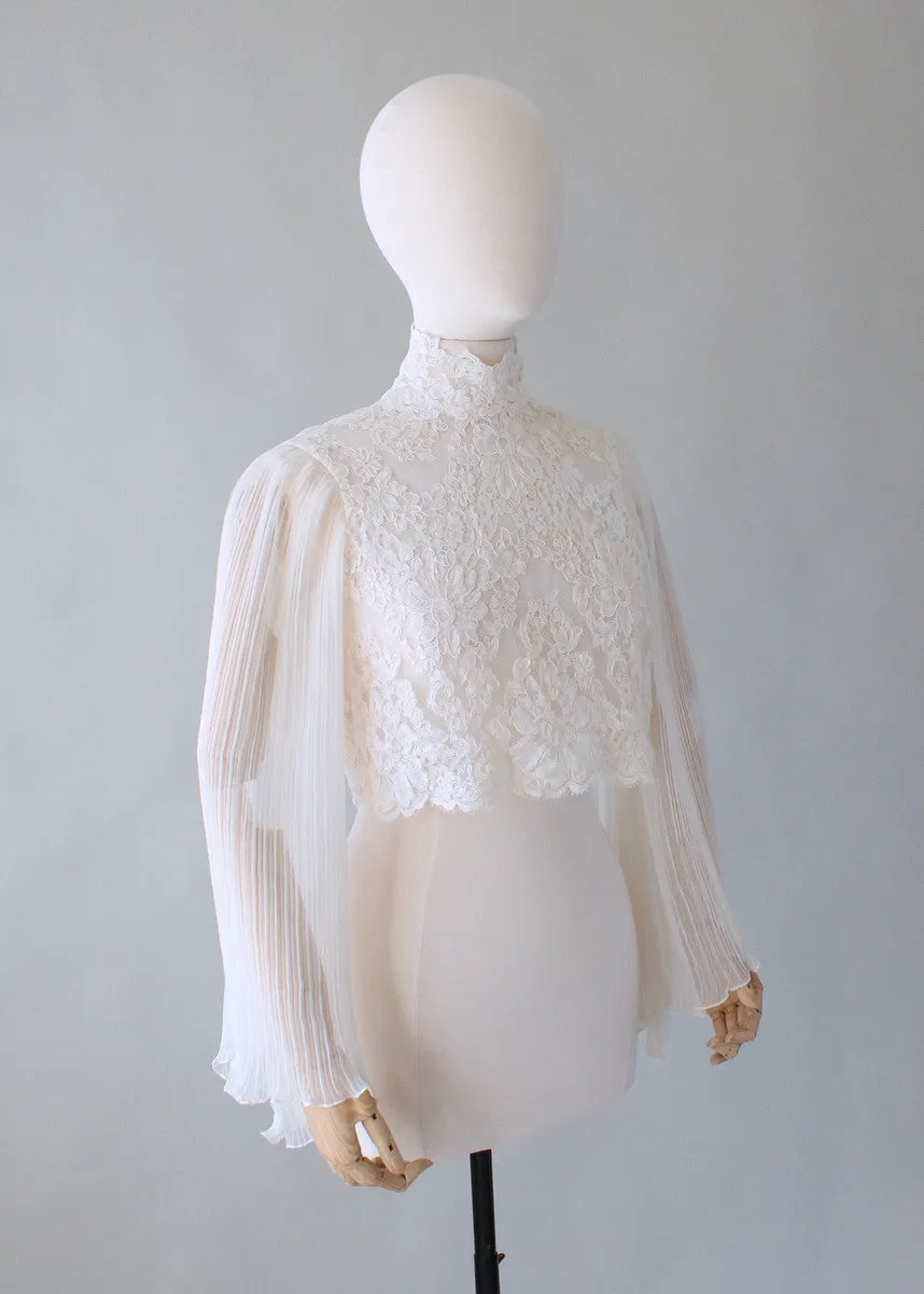 Vintage 1960s Lace Butterfly Sleeve Blouse