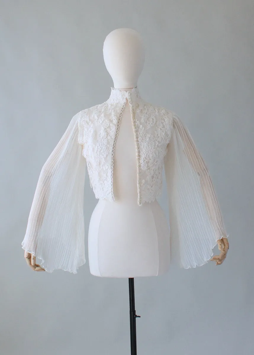 Vintage 1960s Lace Butterfly Sleeve Blouse