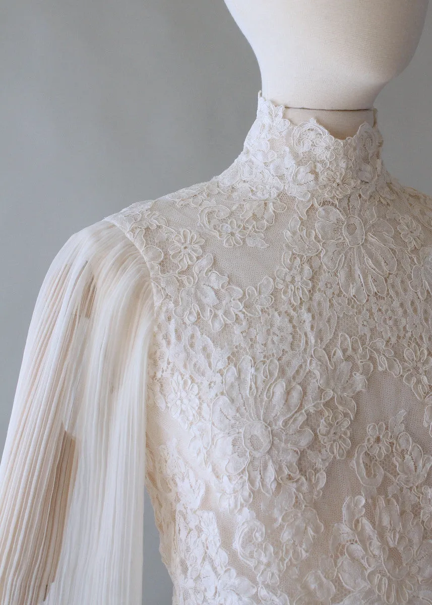 Vintage 1960s Lace Butterfly Sleeve Blouse