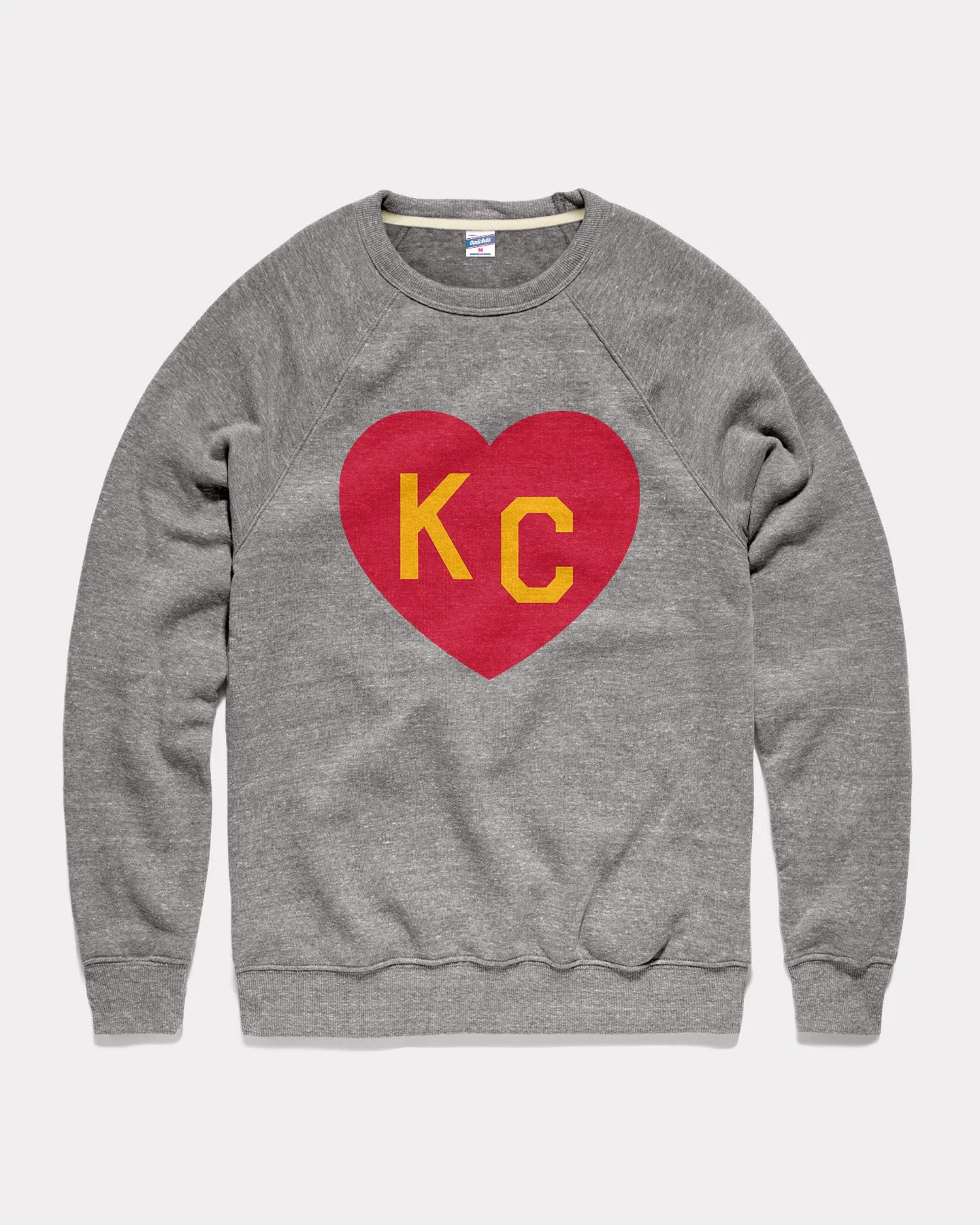 Vintage Grey & Red KC Heart Crewneck