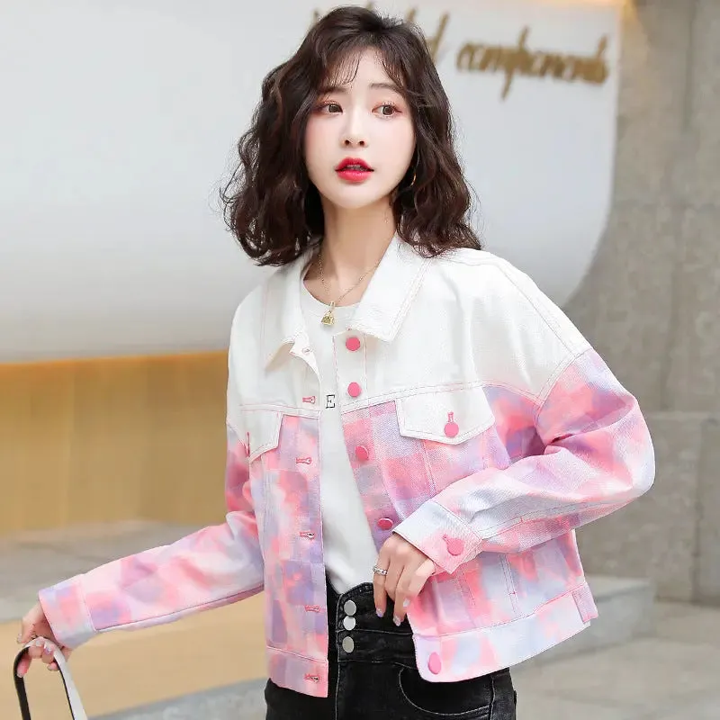 White All-matching Printed Jacket For Women