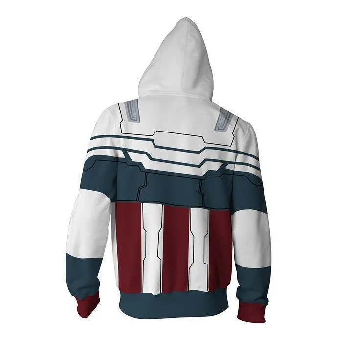 White CAPTAIN AMERICA Hoodie Jacket