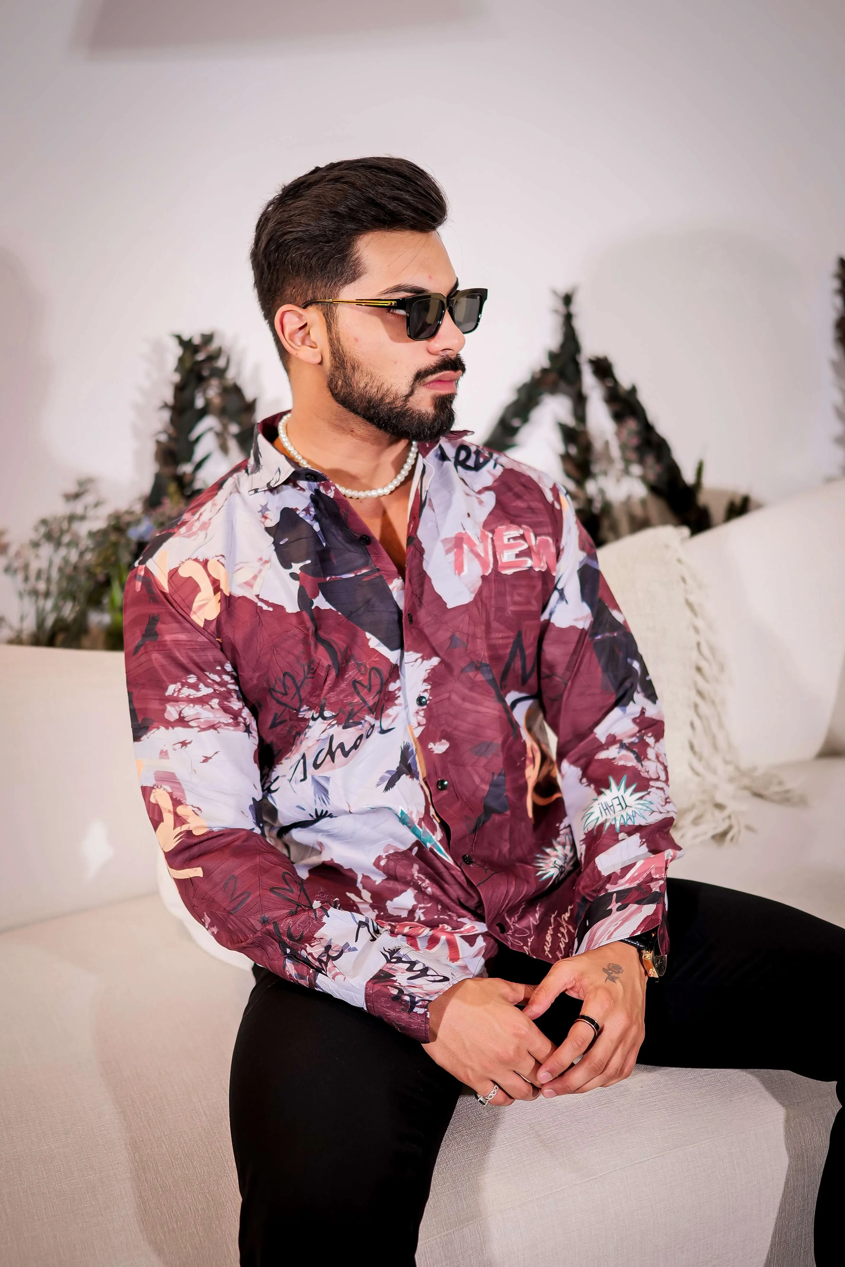 Wine Berry Imported Premium Shirt for Men's