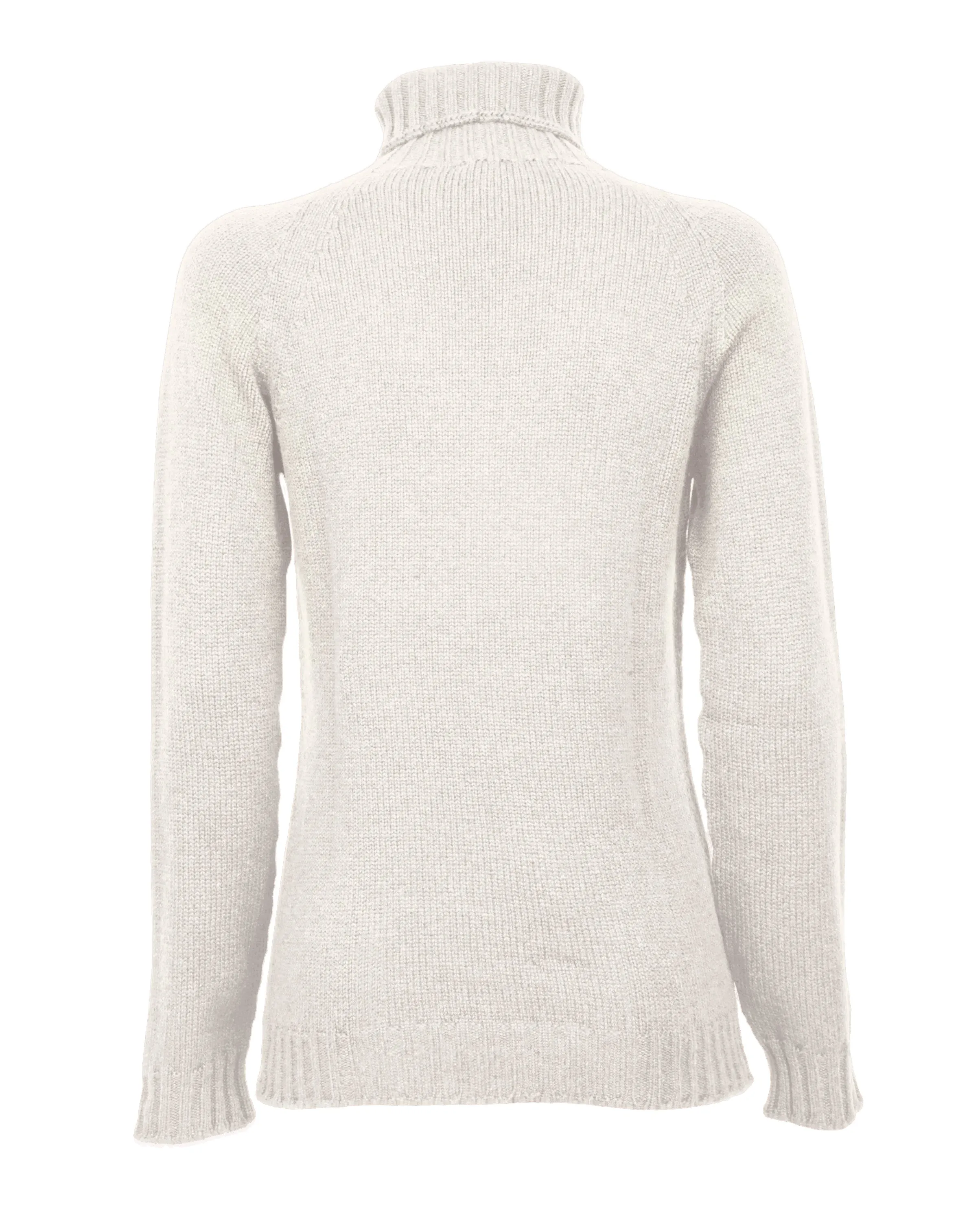 Women's Cashmere Raglan Sleeve Turtleneck Sweater Milk White