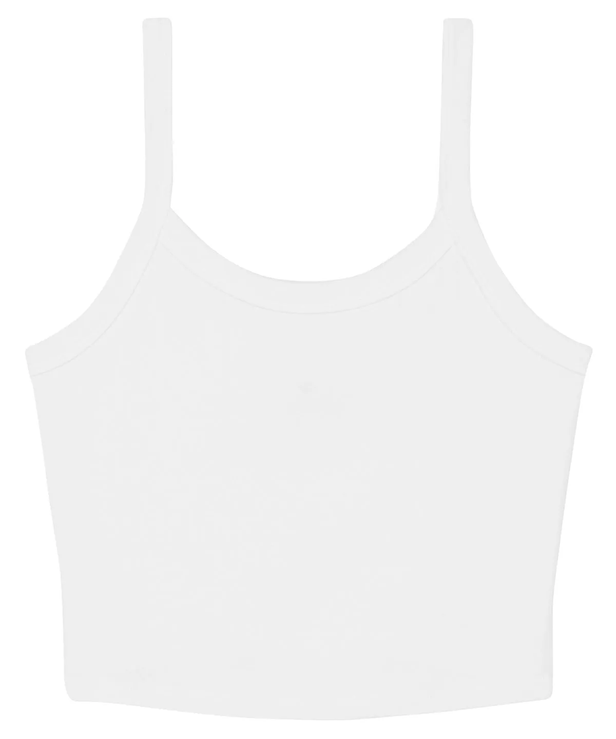 Womens micro rib spaghetti strap tank | Solid White Blend