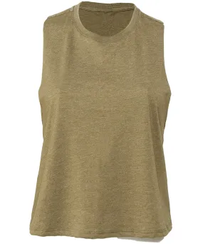 Womens racerback cropped tank | Heather Olive