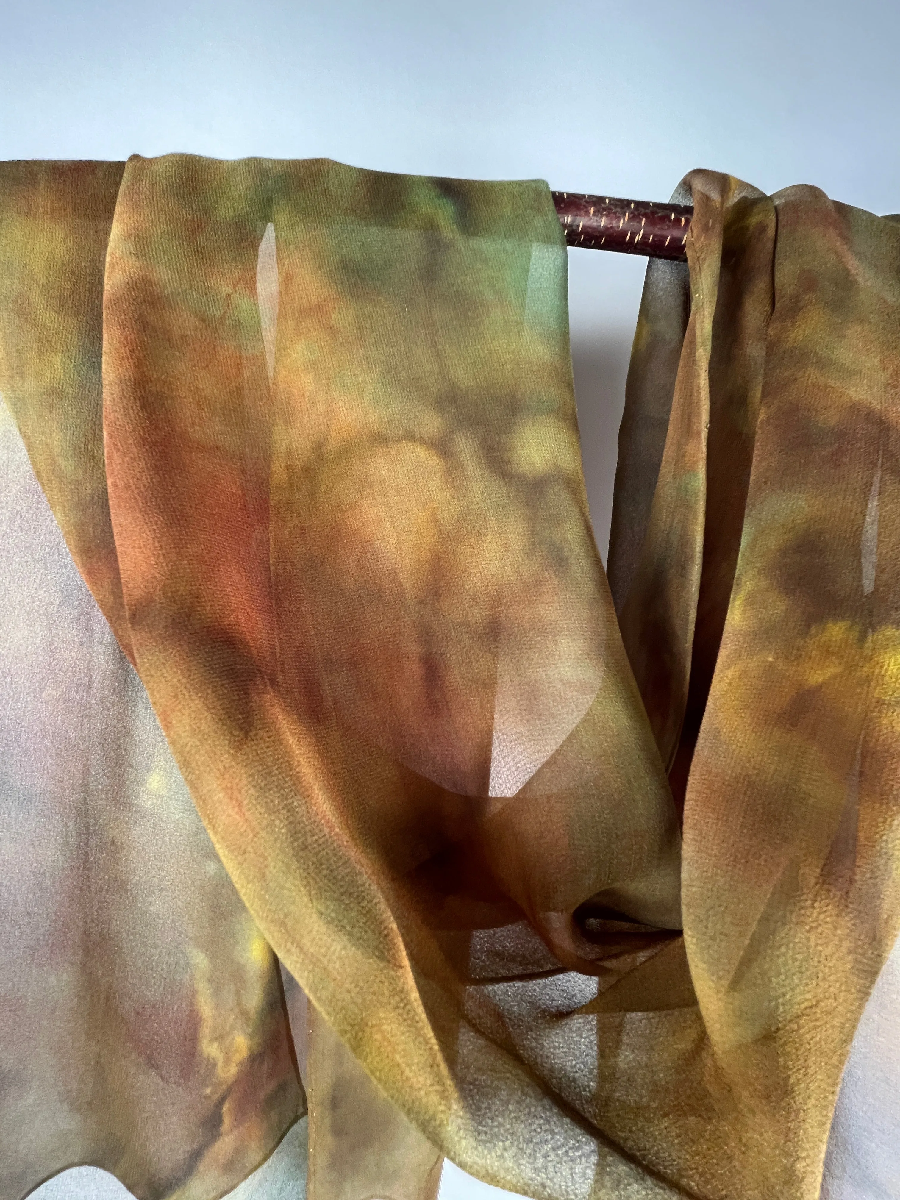 “Woodlands" - Hand-dyed Silk Scarf - $95