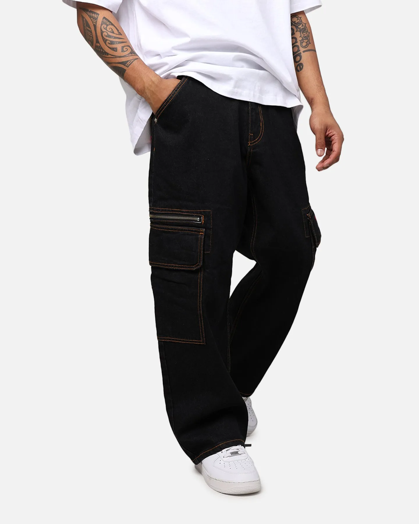 X-Large Inc Denim Cargo Pants Black