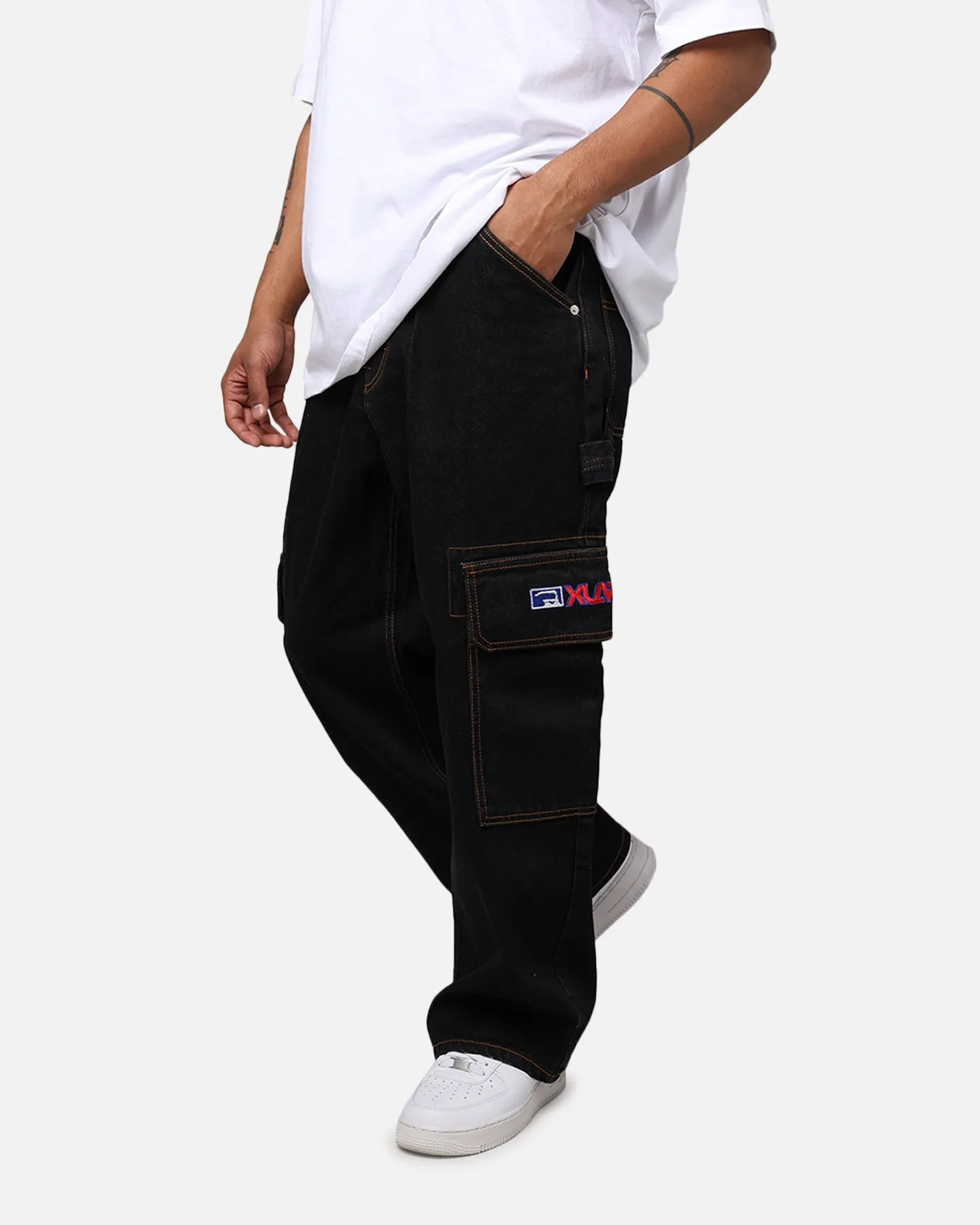 X-Large Inc Denim Cargo Pants Black